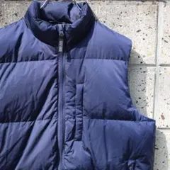 着心地◎ GAP ギャップ 無地 古着 ジップアップ ダウンベスト　ダウン80%