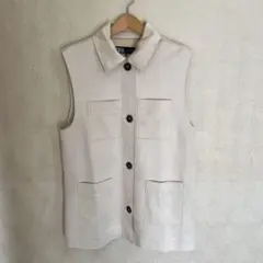 ZARA ザラ　トップス　ベスト　ベージュ　羽織り　レイヤード　スエード風