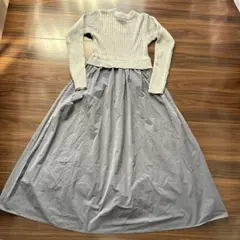 レディース　N. ニットロングワンピース　グレー