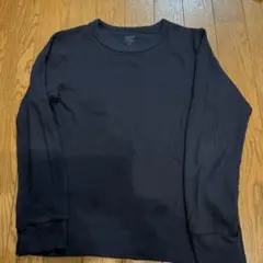 ユニクロキッズ極暖ヒートテック コットンワッフル クルーネック長袖150ネイビー