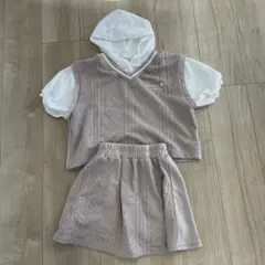 Riaccariccaリッカリッカ　フード付きセットアップ 150cm ベージュ