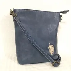 【美品】U.S. POLO ASSN ショルダーバッグ 紺 レザー ミニ メンズのサムネイル