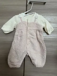 花柄ロンパース 50-60cm ピンク