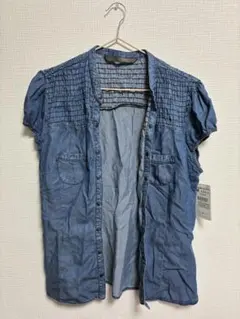 ZARA BASIC デニムブルー 半袖シャツ