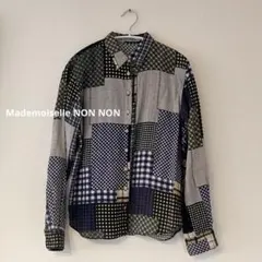 Mademoiselle NON NON パッチワーク風 リネン シャツのサムネイル