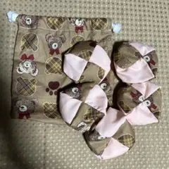 お手玉5個と収納用巾着袋　⑧ ハンドメイド
