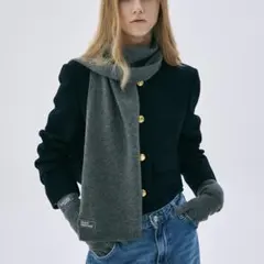 Mardi Mercredi WOOL MUFFLER SQUARE LOGO