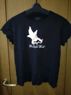 ★WONDERFUL WORD★ 天使のプリントカットソー ブラック