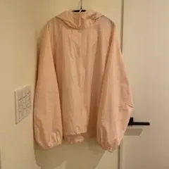 ユニクロUNIQLOプリント柄 ピンク L【ポケッタブルUVカットパーカー】