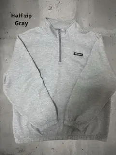 ハーフジップ グレー 裏起毛