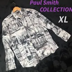 【美品・XL】ポールスミス・長袖シャツ・サマーヒルタウン 転写プリントシャツ