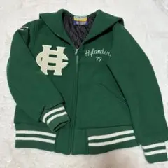 グリーン フード付きジャケット　セーラーカラー　スタジャン 古着 アメカジ
