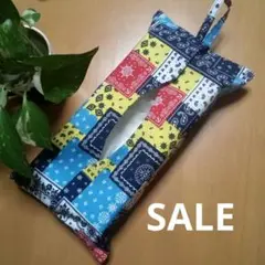 ティッシュケースカバー　バンダナ柄