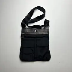 Vintage アーカイブ レザー ナイロン ショルダーバッグ y2k