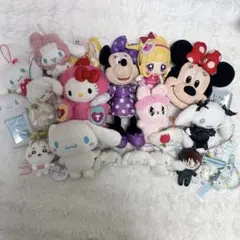 jk スクバキーホルダー　ぬいぐるみ　シナモロール ミニー　キティちゃん