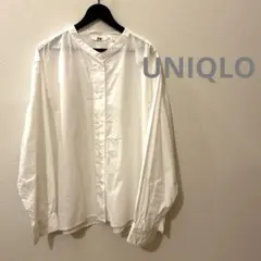 ユニクロ ノーカラー 長袖シャツ L