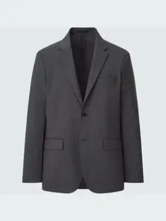 美品 ユニクロ 感動ジャケット（ウールライク) ダークグレー S