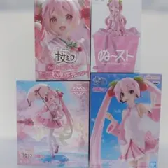 桜ミク フィギュア 4種セット ①和風喫茶②ぬースト③桜ドレス④EVOLVE