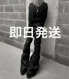 waxed coating black flare denim opium - メルカリ