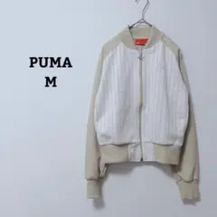 プーマ　ジャージ　トラックジャケット　羽織　レトロ　ストライプ　フルジップ　M
