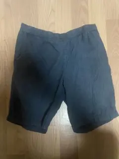 無印良品　ネイビー　麻ショートパンツ Lサイズ