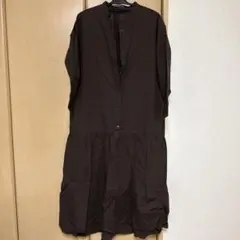 nano universe ブラウン シャツワンピース