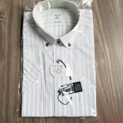 未使用　SHIRTS CODE 半袖シャツ M 39 ストライプ　形態安定加工のサムネイル