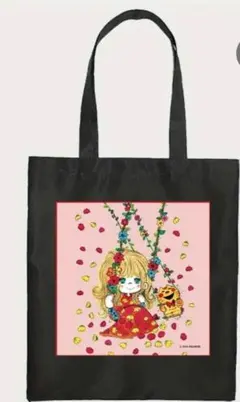 Noraneko トートバッグ 猫と花のイラスト水森亜土