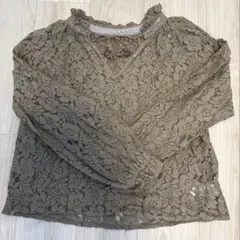 MOUSSY レースブラウス 長袖 ベージュ フリーサイズのサムネイル