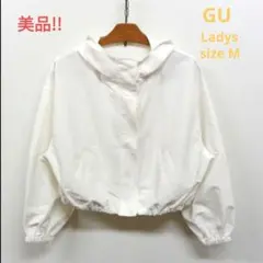 美品!!GU/ジーユー　ショート丈　薄手　フルジップジャケット　フード付き