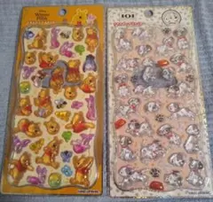 (正規品) ディズニー　プチドロップステッカー♡プーさん♡101匹わんちゃん