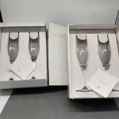 【新品・未使用】4℃ シャンパングラス 4個セット 2箱　刻印入り 文字入り