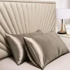 【2枚組】 サテン 枕カバー ホテルライク シルク調 さらさら 美肌