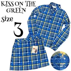 【GOLFウェア】キスオンザグリーン ポロシャツ スカート チェック柄 ブルー