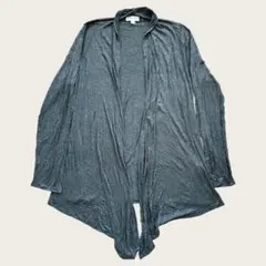 薄手ドレープカーディガン グレー 着流し M相当 レディース 古着