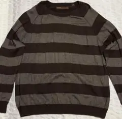 PERRY ELLIS ワイド　ボーダー柄 ニットセーター