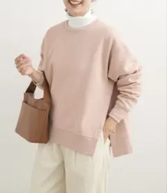 アーバンリサーチドアーズ　トレーナー　スウェット　裏起毛　サイト釦 ピンク