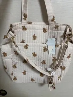 ジェラートピケ　くま柄　トートバッグ