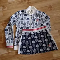 FILA レース切替 ジップアップジャケット＆スカート セットアップ FILA レース切替 ジップアップジャケット＆スカート セットアップ