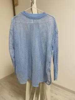 ブルー　サマーニット