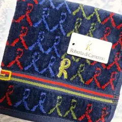 新品　Roberta di Camerino　ふわふわ生地　 リボン柄 ハンカチ
