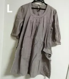 L✩綿100　5分丈 マタニティ　ワンピース　ブラウン　#USEDのサムネイル