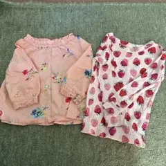 baby gap 花柄・いちご柄長袖カットソーセット