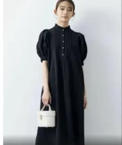 アメノチハレ　パフスリーブワンピース 【ボタン付き】 amenochihare