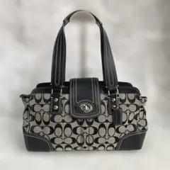 美品希少コーチハンドバッグシグネチャーキャンバス パッチワーク