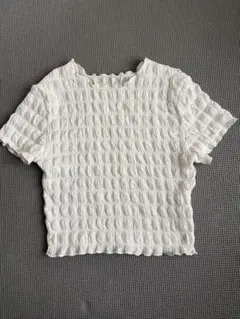 GU シャーリングTシャツ ホワイトSのサムネイル