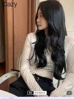 SHEIN Dazy ドット柄長袖シャツ