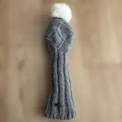 Cielarko ゴルフ ヘッドカバー ニット素材 グレー ポンポン