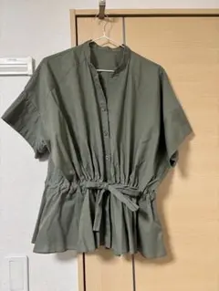 KBF オリーブ色 フレアシャツ One Size