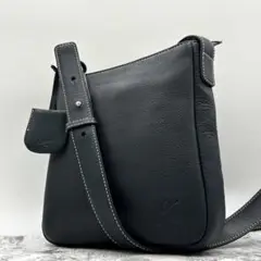 極美品✨ kitamura ショルダーバッグ ロゴ 型押し シボ革 レザー